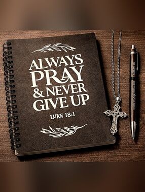 Pen, Cross, Book Set Inspirational Journal Chain Necklace Ink Pen New